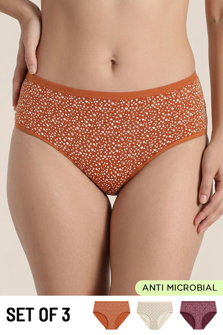 Zivame Medium Rise Full Coverage Hipster Panty (Pack of 3) - Multicolor Buy Zivame Medium Rise Full Coverage Hipster Panty (Pack of 3) - Multicolor
